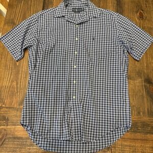 Mens‎ Medium Polo Ralph Lauren Short Sleeve Button-Down Shirt, Light, Vintage